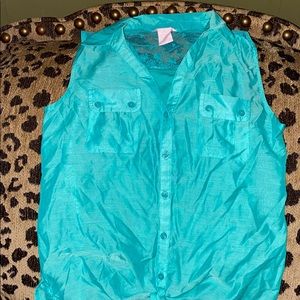 Green girls dressy top